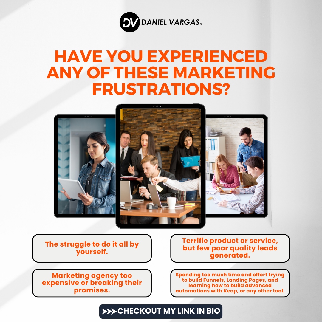 DanielVargasMKT's tweet image. It's time to break free from these marketing frustrations. #GetMarko is your trusted ally, ready to empower your business with #effective solutions and #unparalleled support.🤝

Contact us today and let's transform your marketing journey together.📲

🌐 danielvargas.com