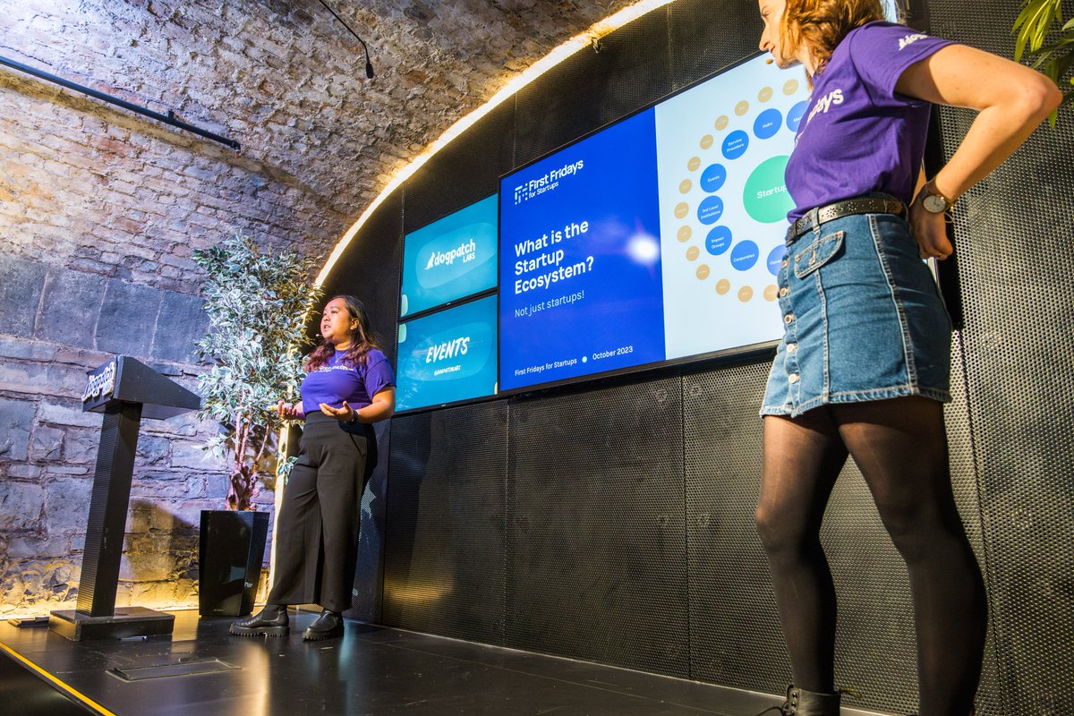 LorraineCurham's tweet image. Check out @retaoctania kicking ass on stage at #FirstFridaysforStartups with the fabulous Emilie Audran. Next one in Dogpatch is... that first Friday in December! See you there.