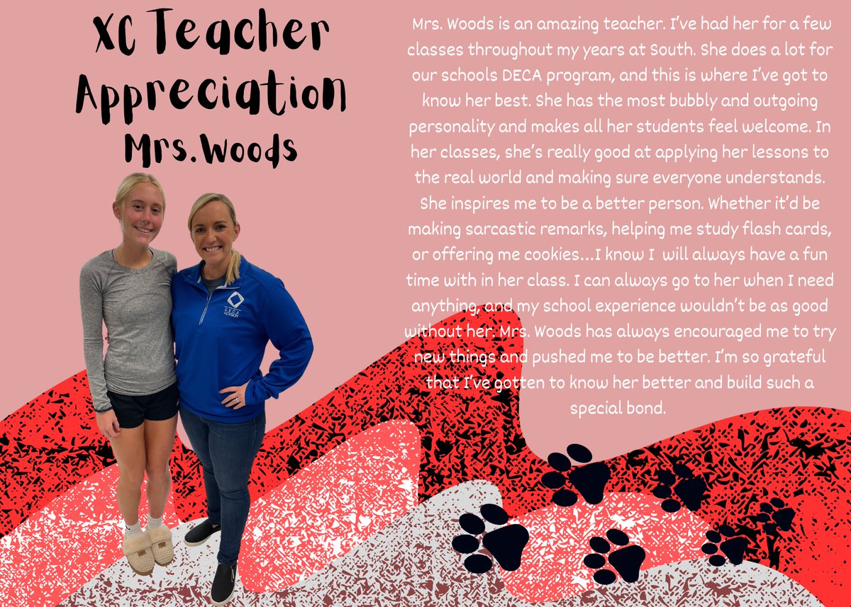 Teacher Appreciation Meet - McNair Park
Mrs. Woods- Business
Bus: 2 pm

3:30 – Varsity Boys (7 Runners)
4:00 – Varsity Girls (7 Runners)
4:30 – JV Boys (Unlimited entry)
5:00 – JV Girls (Unlimited entry)