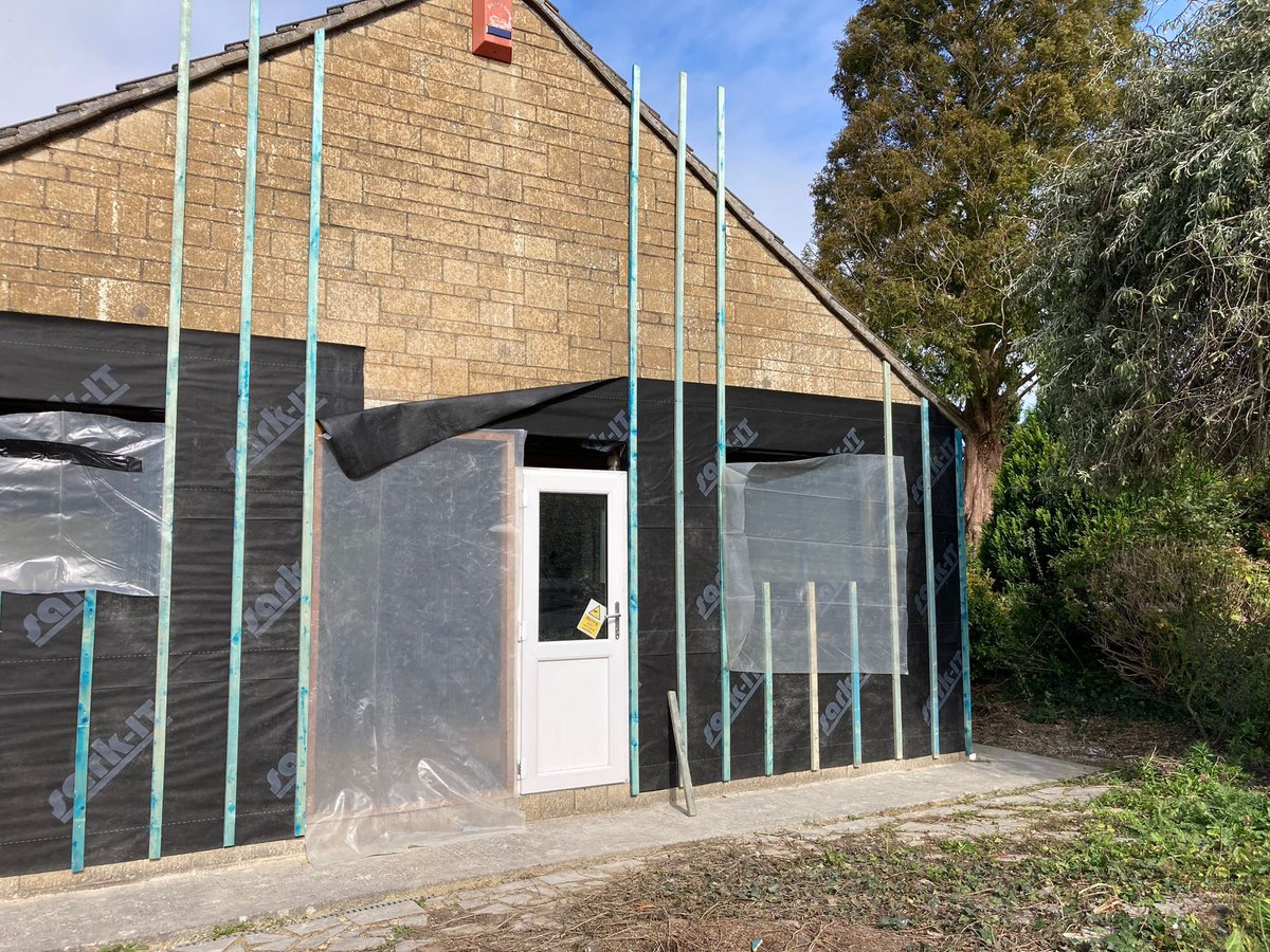 whywemake's tweet image. Nearly ready for timber cladding on our scheme in South Glos. The scheme is for the deep retrofit and reimagining of an unloved bungalow. The works will see significant insulation upgrades alongside a fresh timber clad appearance and new internal layout. #retrofitfirst