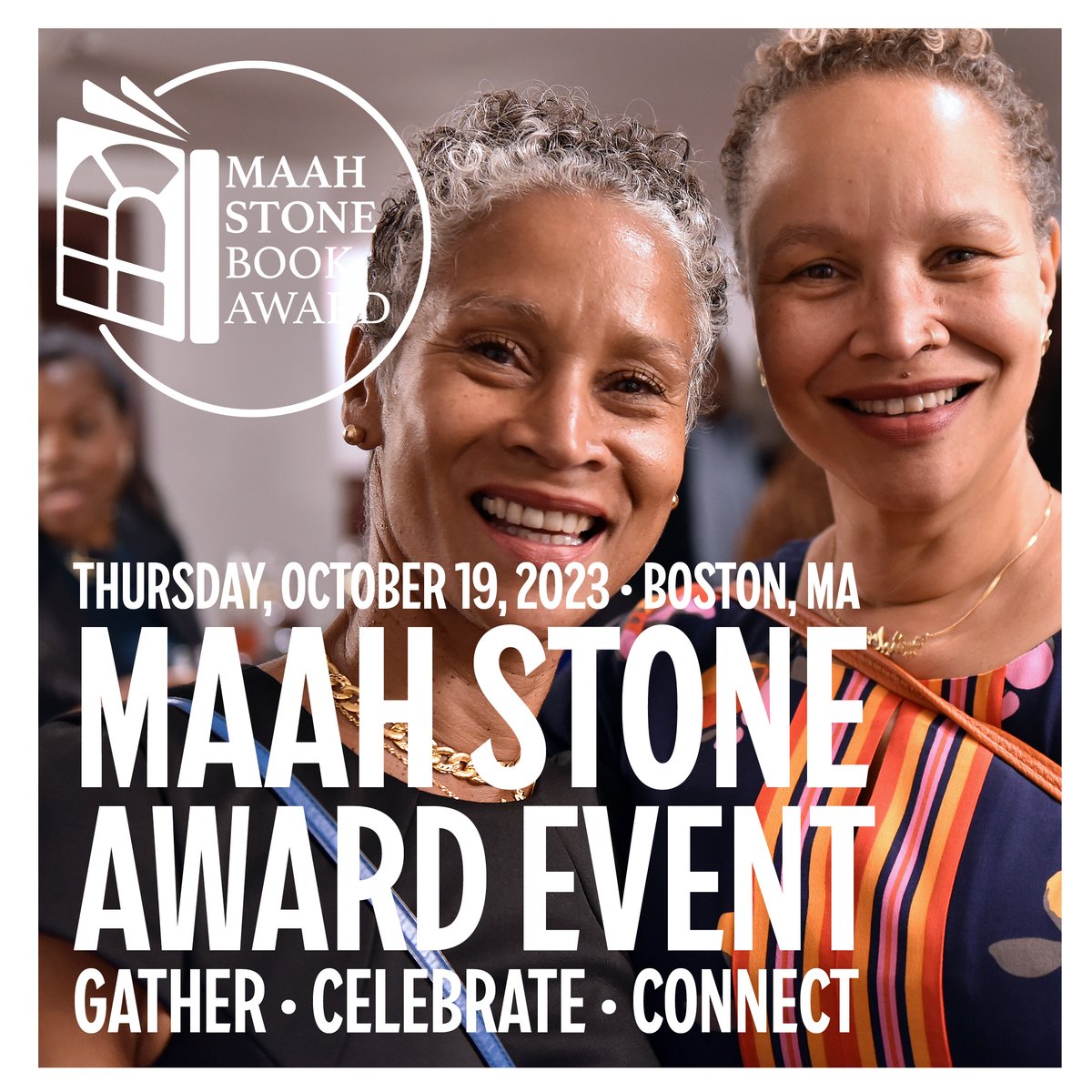 CONNECT with your peeps at the 2023 MAAH Stone Book Award Event IN-PERSON on 10/19. Register bit.ly/maahstone23 today. Reception at the African Meeting House @ 5:30pm. Awards presentation (also live-streamed) at 6:30pm (ET). Tell your friends! <a href="/maahmuseum/">Museum of African American History</a> #MAAHStone2023