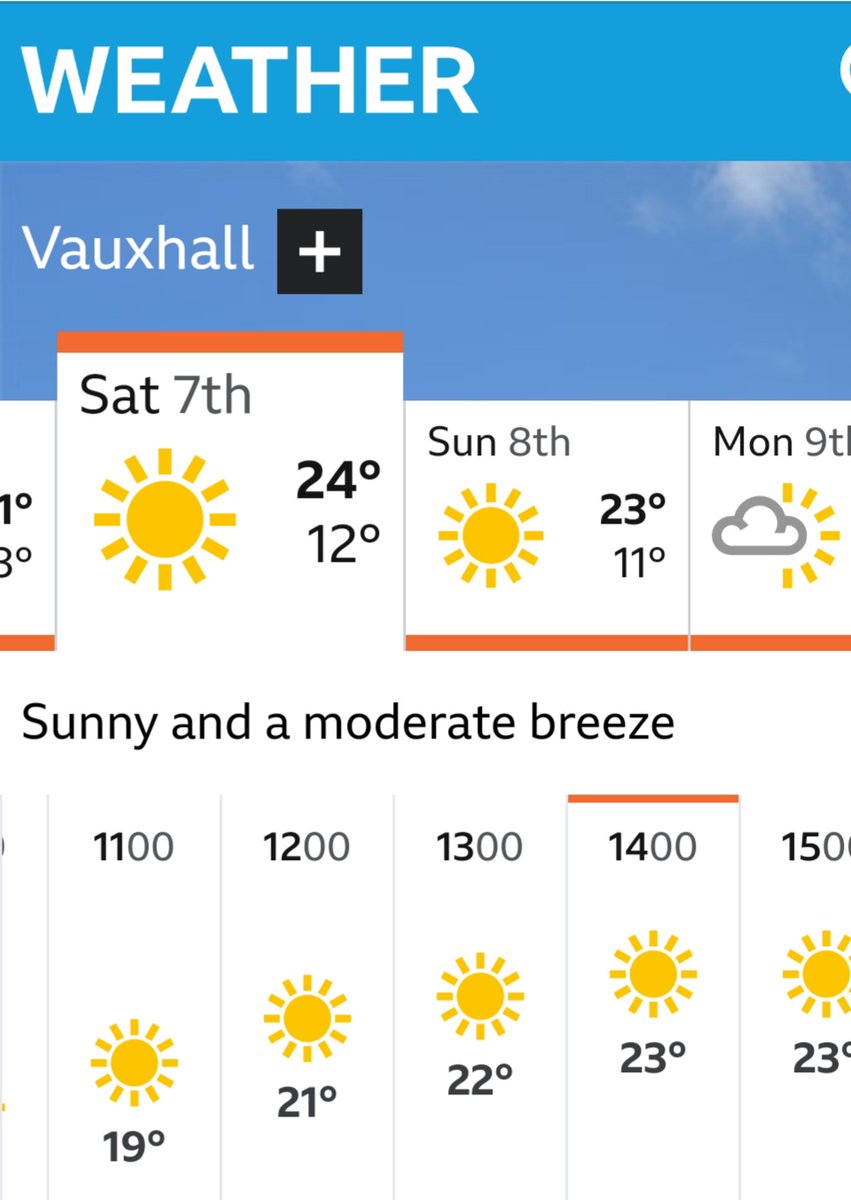 GuidesLambeth's tweet image. Wow ! Just look at the forecast for @LLGDfreewalks  🌞  🌞  😎 

Walks across the Capital by local Guiding Associations from 10 to 4pm 

#DoingLambethWalks 
#Vauxhall 
#freeWalks
#London