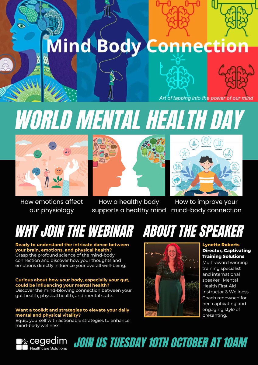 Did you know it is #WorldMentalHealthDay next week?
I am excited to be invited back to <a href="/CHS_Pharmacy/">Cegedim Healthcare Solutions</a> to talk to their teams about strategies and tools to protect and maintain their mental health and wellbeing by looking at the mind-body connection.