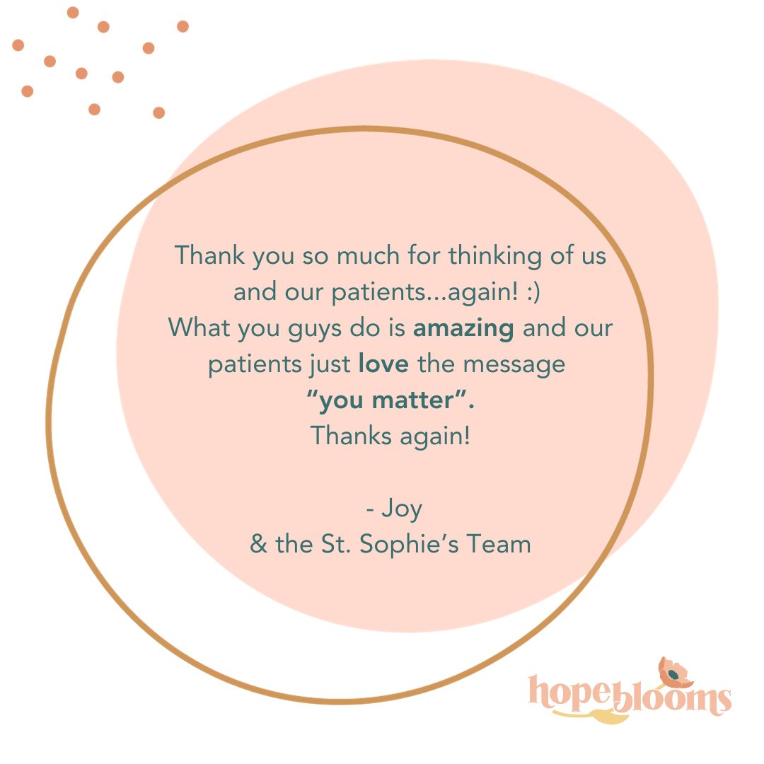 We love spreading the message of you matter to patients at Saint Sophie's ❤️

#hopeblooms #hopebloomsnd #youmatter #spreadjoy #mentalhealthmatters