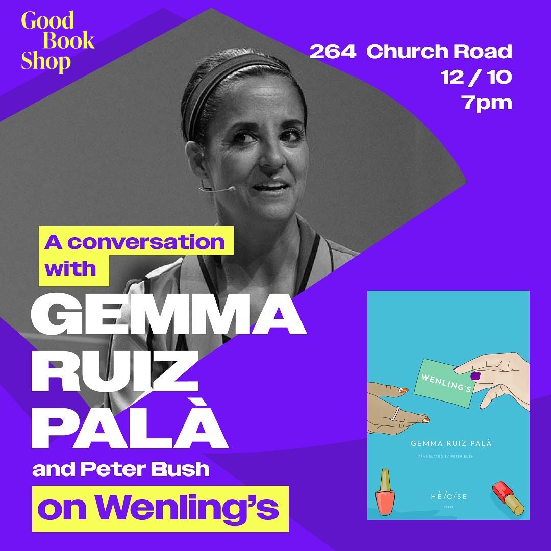 Next Thursday at 7pm, at @thegoodbookshop in Bristol, the Catalan writer @gemmaruiz_ and the translator Peter Bush are going to talk about the novel 'Wenling's', which has been recently published in English in the UK. Get your tickets here: eventbrite.com/e/wenlings-wit…