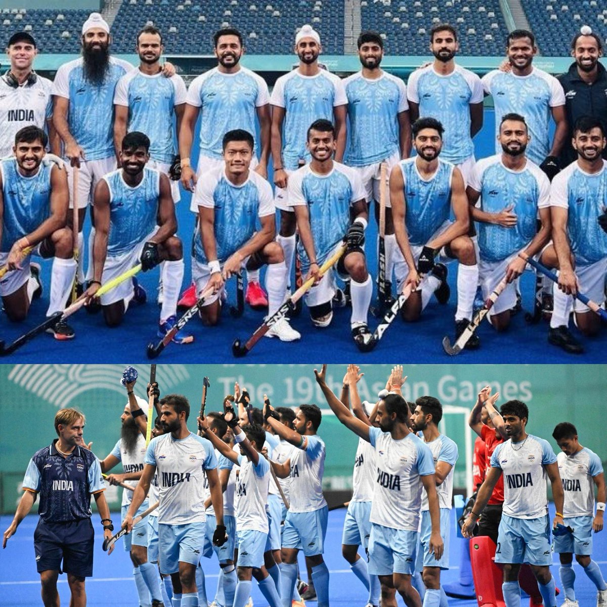 चक दे इंडिया 🏑🥇 

भारतीय हॉकी टीम को एशियाई खेलों में स्वर्ण पदक जीतने के साथ ही पेरिस ओलंपिक 2024 में क्वालीफाई करने के लिए अनंत बधाई एवं हार्दिक शुभकामनाएं।

जय हिन्द जय भारत 🇮🇳

#AsianGames23 
#Hockey