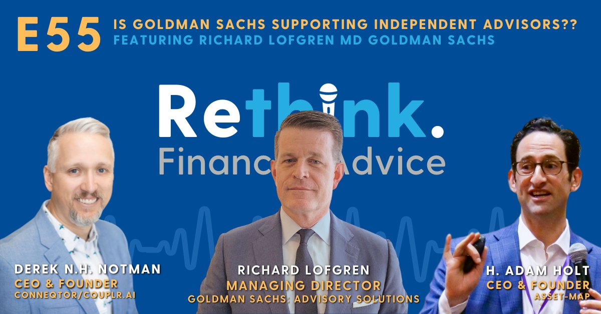 Asset-Map (@assetmapllc) on Twitter photo 🎙️Check out Ep 55 of Rethink where <a href="/GoldmanSachs/">Goldman Sachs</a> Managing Director and US Navy Captain Richard Lofgren chats about what they are doing to support advisors and what advisors should be thinking about to stay relevant and continue to grow.
bit.ly/3PJBgeu 🎙️Check out Ep 55 of Rethink where <a href="/GoldmanSachs/">Goldman Sachs</a> Managing Director and US Navy Captain Richard Lofgren chats about what they are doing to support advisors and what advisors should be thinking about to stay relevant and continue to grow.
bit.ly/3PJBgeu