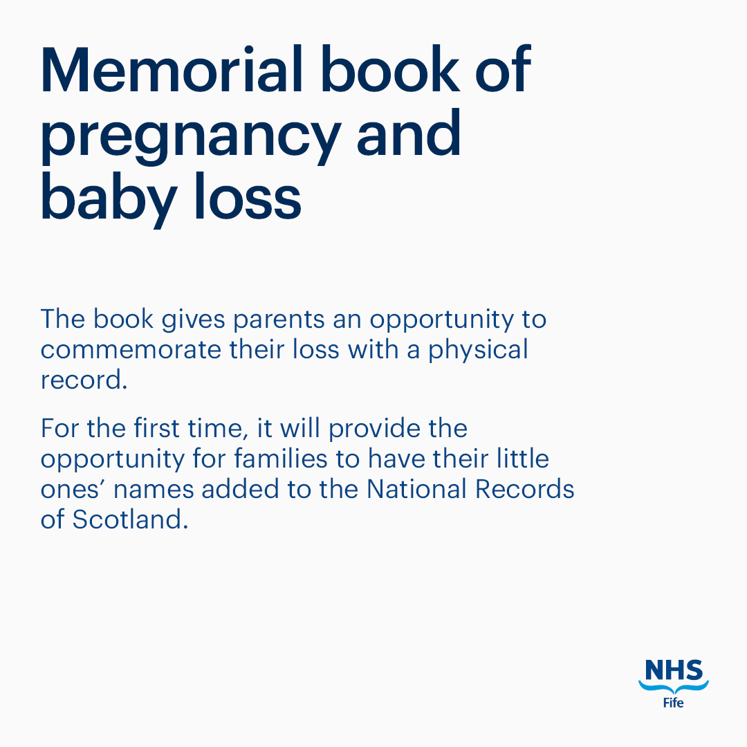 nhsfife's tweet photo. A Memorial Book is now open for anyone who has experienced pregnancy or baby loss.  The book gives parents an opportunity to commemorate their loss with a physical record. https://t.co/KGzKIXuhui
