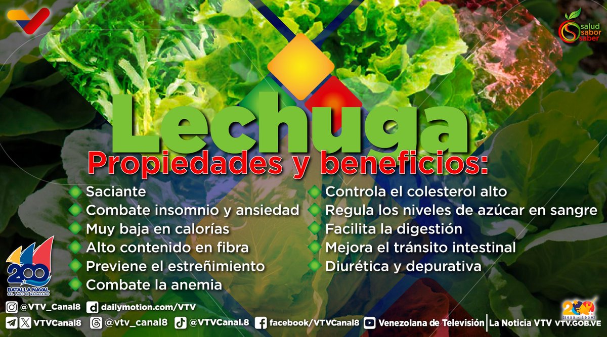 #SabíasQue🤔| La lechuga 🥬 es un alimento muy hidratante, mantiene huesos sanos y estimula el buen funcionamiento de los riñones.

Para conocer más sobre sus propiedades y beneficios abre la siguiente imagen: 👇

#ElEsequiboSeDefiende
