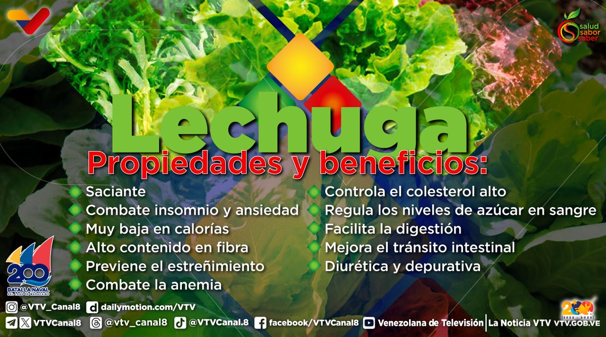 #SabíasQue🤔| La lechuga 🥬 es un alimento muy hidratante, mantiene huesos sanos y estimula el buen funcionamiento de los riñones. Para conocer más sobre sus propiedades y beneficios abre la siguiente imagen: 👇 #ElEsequiboSeDefiende