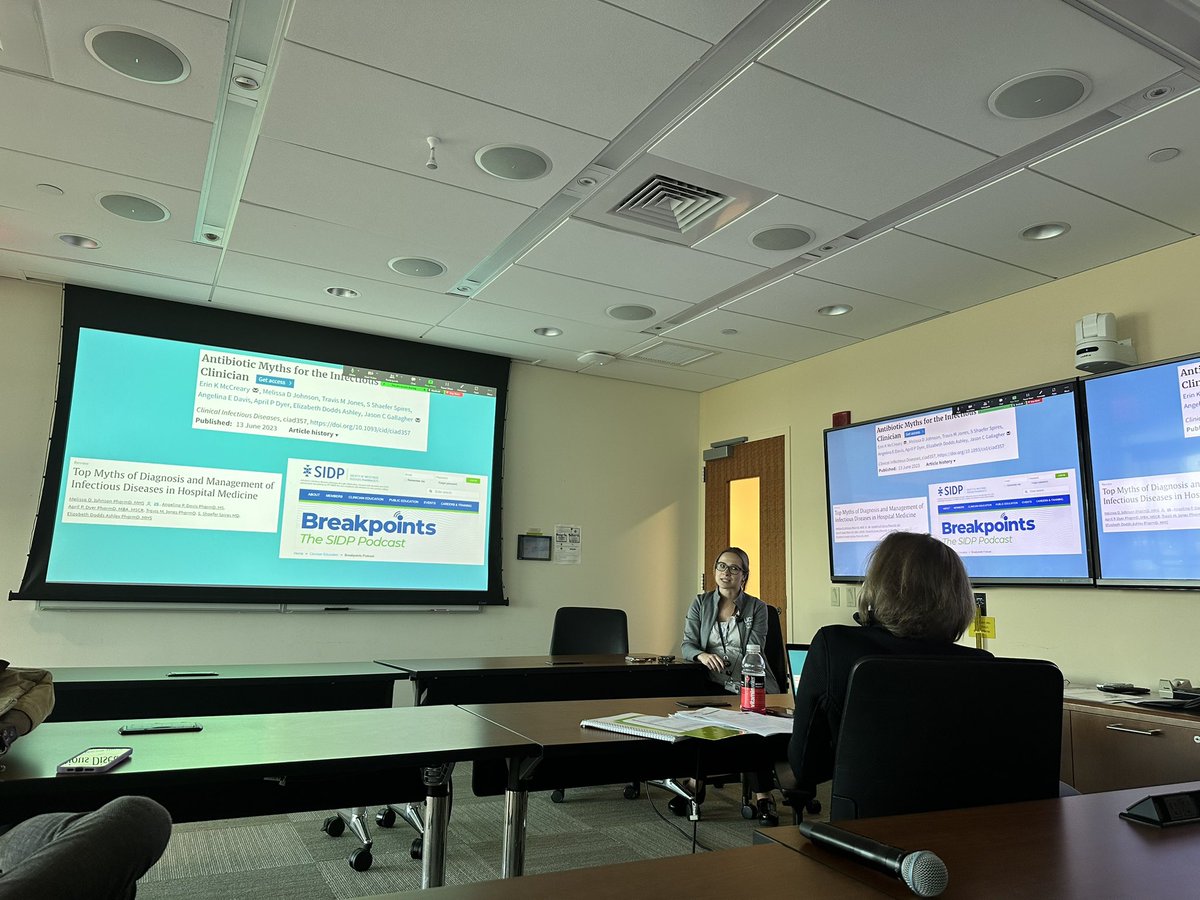 Kicking off the first fellow journal club of the year! Our very own @JuliaKKostka presents the topic “Antibiotic Myths for the ID physician”. Comment below what antibiotic myth you commonly encounter in practice! #IDTwitter #MedEd #antibioticmyths