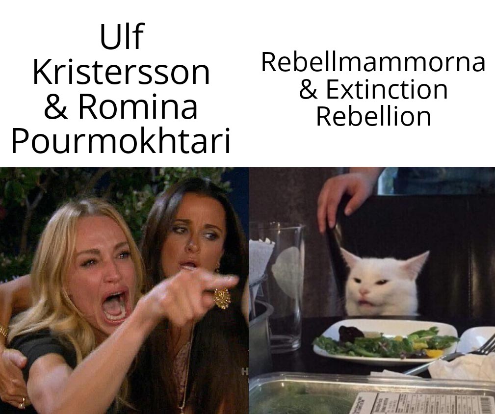 VAlingsas's tweet photo. Kristersson kallar fredliga klimataktivister för totalitära antidemokrater som låtsas bry sig om klimatet. Men ärligt Ulf:
Klimataktivisterna försöker rädda världen från din politik som du driver igenom i samarbete med ett parti med rötter inom nazism. #fredagsmeme https://t.co/XZF2HWeTVs