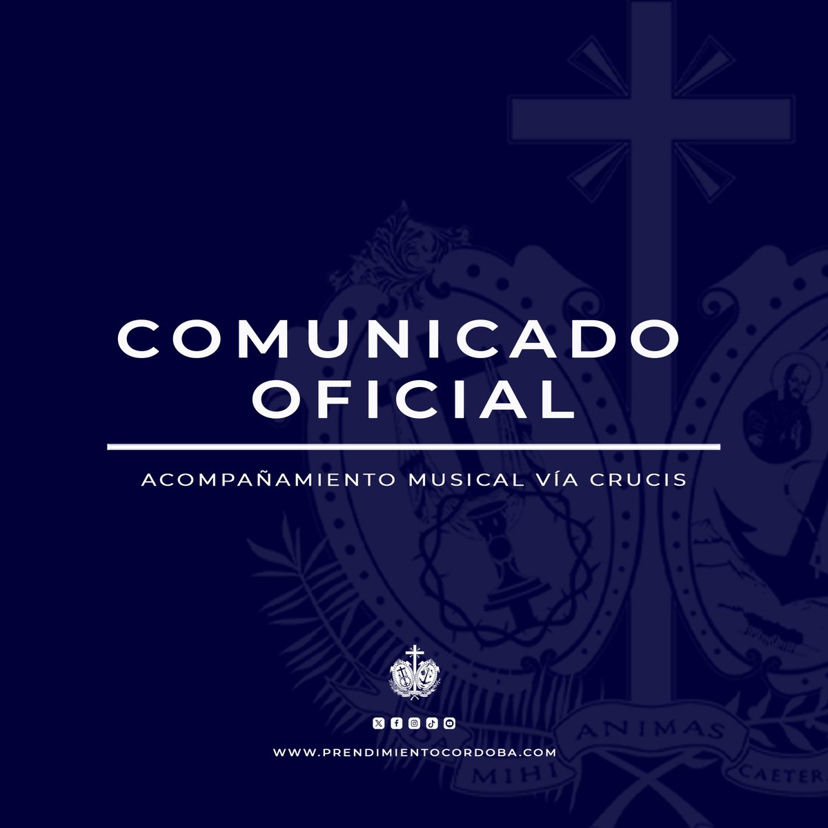 PrendimientoCor's tweet photo. 📢 COMUNICADO OFICIAL | Acompañamiento musical para el Vía Crucis del Viernes de Dolores. 

➡️ Más información: https://t.co/pwvX5OeLyA https://t.co/x1JnwVURvK