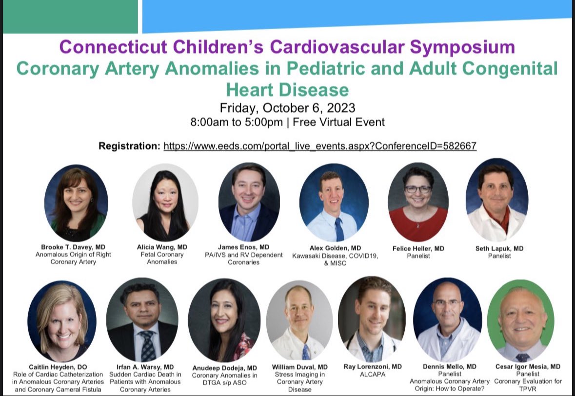 Don’t miss our next session at 10:30am EST Dr. Brooke Davey will be reviewing Anomalous Aortic Origin of Coronary Artery @brooketdaveymd @supadhyaymd @DrJuanSalaz #CHD #ACHD There’s still time to register: eeds.com/portal_live_ev…