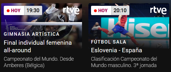 #GimnasiaRTVE ¿El all around de hoy: 1) se emite entero y en directo a las 19.30h por Teledeporte; 2) se emite en diferido por supremacía del futbol; 3) se emite un trozo en directo y otro no por supremacía del futbol?