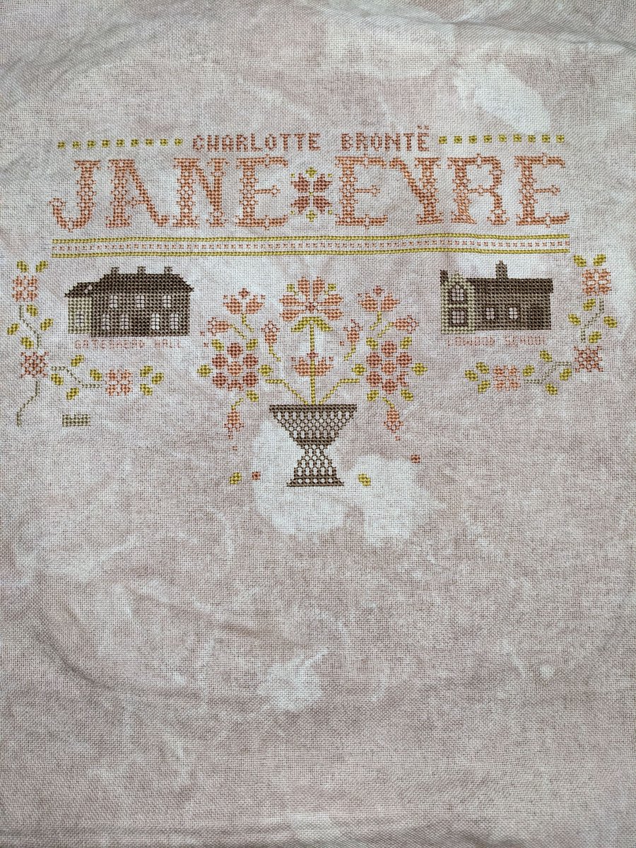 NoGenreLeftBhnd's tweet photo. Finished the top lettering on the #JaneEyreSAL. Moving on to the next building and border. Can't wait to put this up in the library.
#JaneEyre #CrossStitch #CrossStitchofIG #InstaStitch #Crafts #XStitch #SapphireMountainHandcrafts #FandomStitching #TeamEnts https://t.co/RxV5o3B8y6