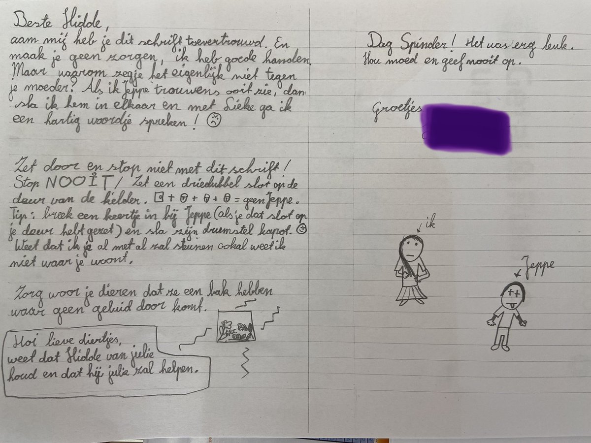 Wij lezen Spinder. Vandaag hebben de lln van groep 7 contact gelegd met Hidde. Ze hebben een blz geschreven in het schrift, om zo te laten weten dat het in goede handen is…Samen lezen, praten en schrijven.<a href="/Turingschool020/">Alan Turingschool020</a>