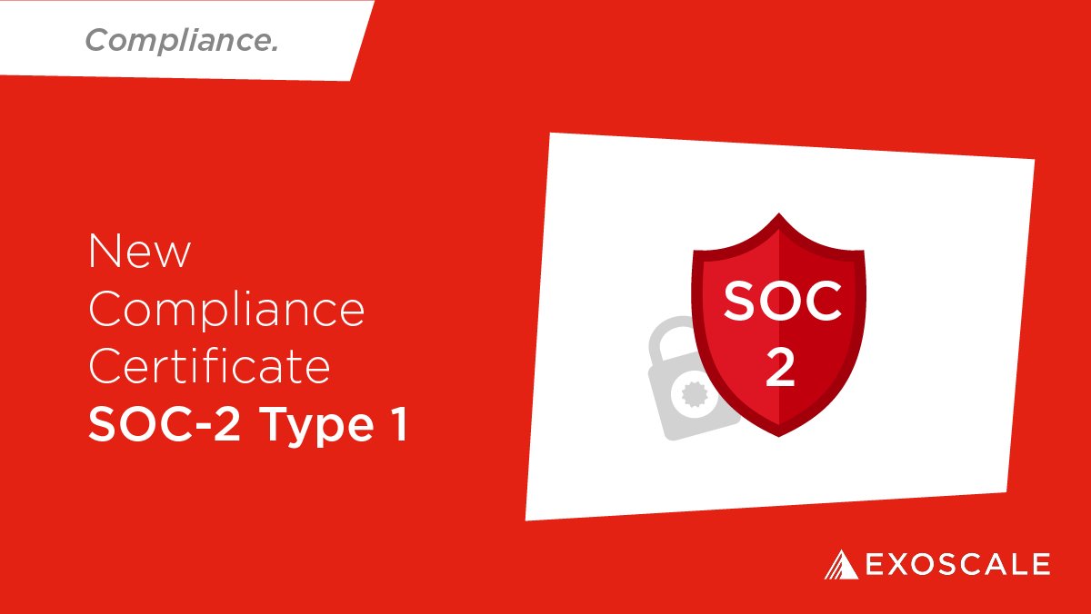 We are happy announce that we have successfully achieved SOC-2 #compliance. Our SOC-2 Type 1 report adds to our growing portfolio of certifications. Learn more about SOC-2: changelog.exoscale.com/en/exoscale-ac…