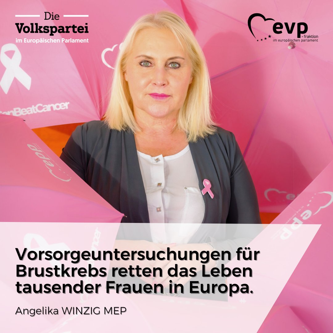 🎗️Vorsorgeuntersuchungen sind entscheidend für die rechtzeitige Erkennung von #Brustkrebs. Mit der #EU-Strategie gegen #Krebs setzen wir einen Schwerpunkt darauf, dass Frauen einfachen Zugang dazu haben, sagt @AngelikaWinzig.
#EUCanBeatCancer #BreastCancerAwarenessMonth