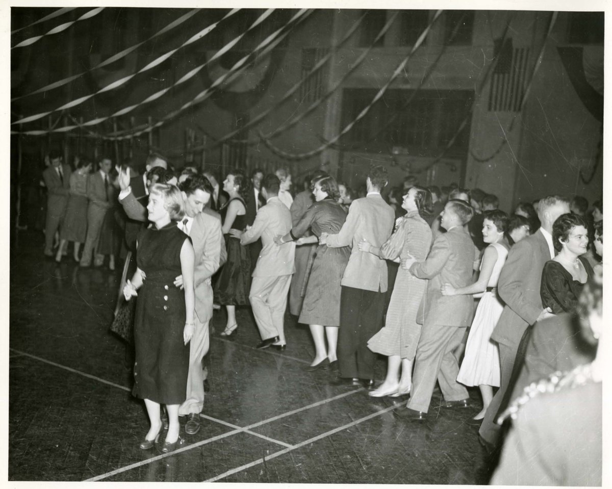 Today's #ArchivesHashtagParty, we're off to school with #ArchivesU!

Get in line as we celebrate all things education-related with #CatholicU! 

📸: Conga Line at the Homecoming Dance, ca. 1950s