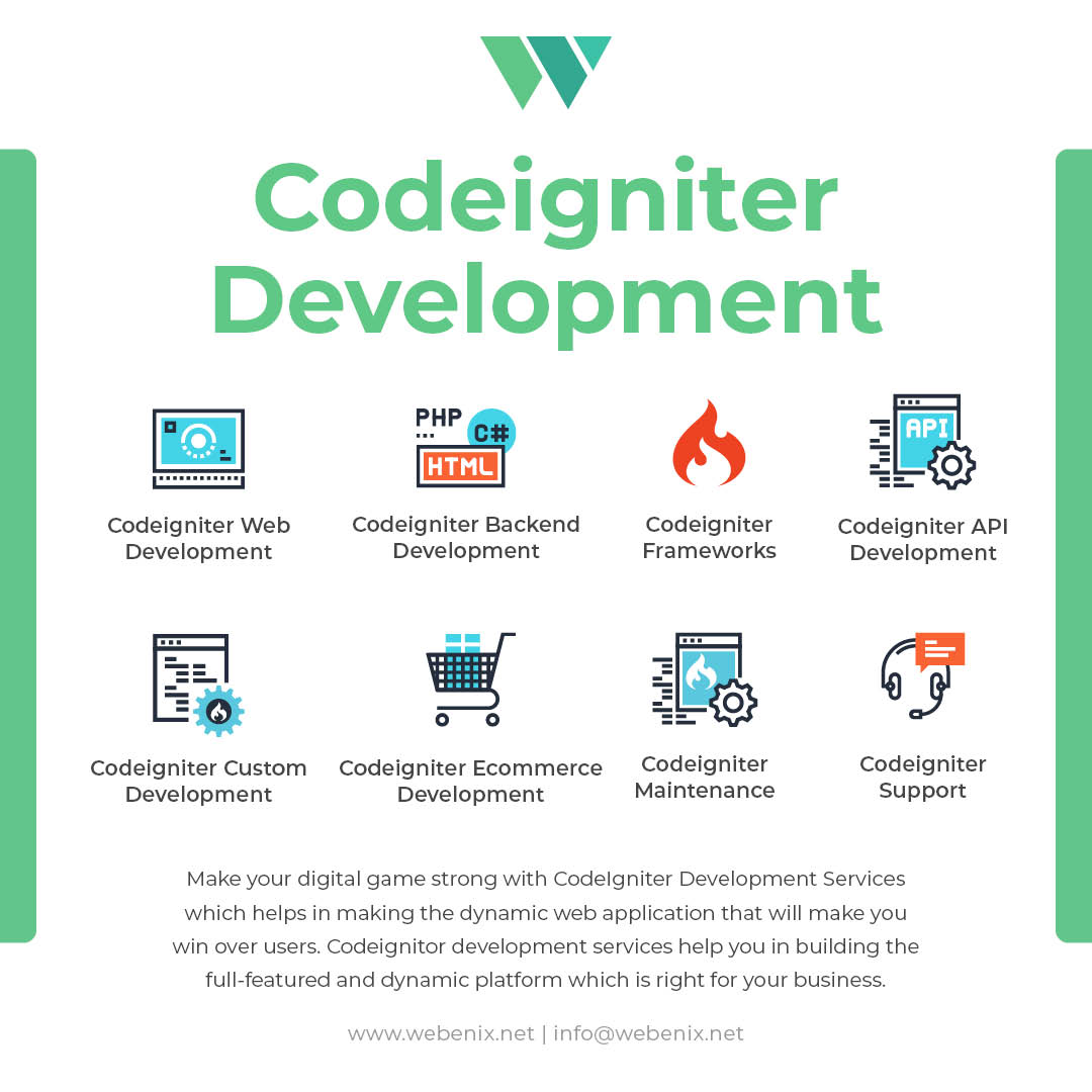 webenixpvtltd's tweet image. CodeIgniter Ecosystem! Dive into the world of CodeIgniter development and its rich ecosystem.  #CodeIgniterDevelopment #WebDev #PHPFramework #WebApps #CodeIgniterMagic #WebDevelopment #CodingLife #PHP #WebSolutions #Webdesign #webdevelopment #website #webenix
