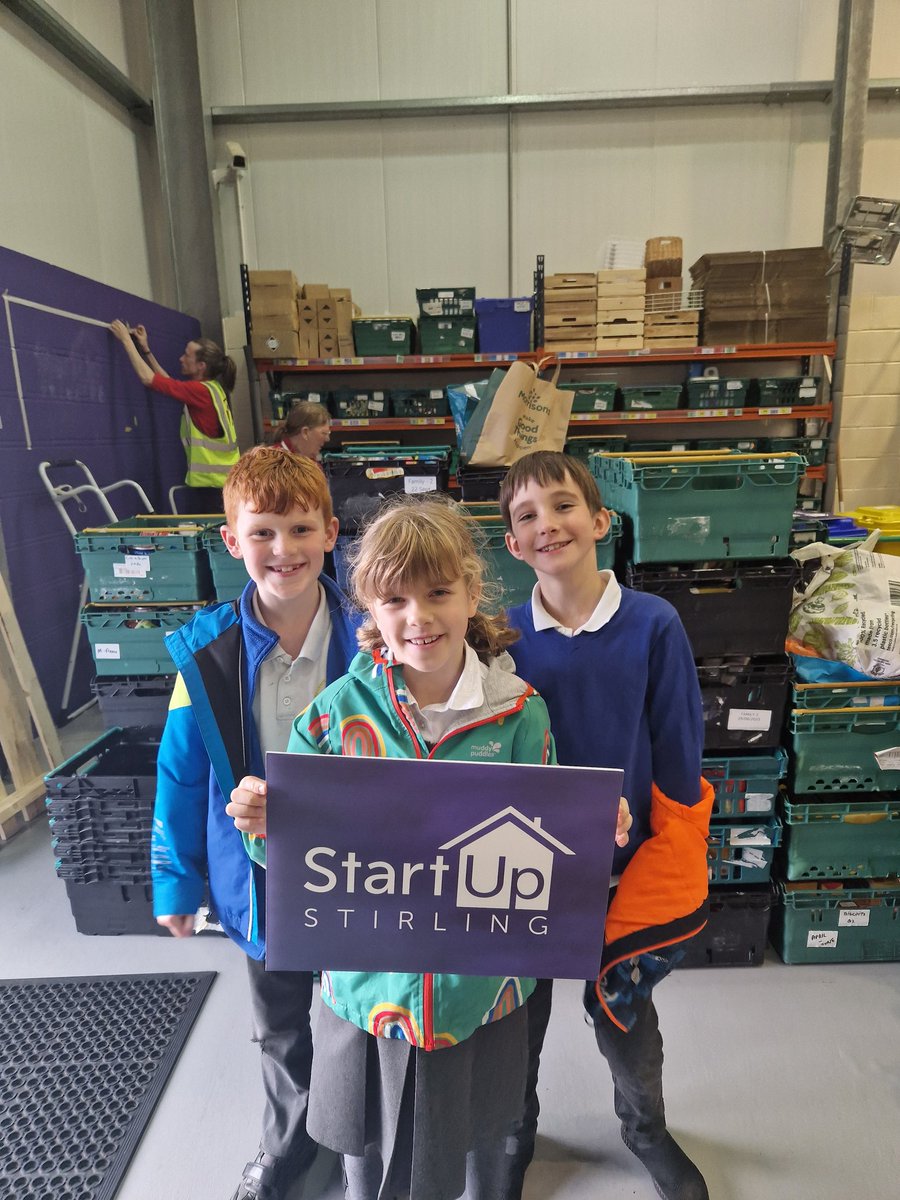 Wow! 312 kilos was the total weight of donations handed over to Start Up Stirling today. A huge thank you to our Newton families for their continued support. Thank you to Rory, Albi and Gracie for helping to deliver the goods - school values in action! <a href="/stirlingstartup/">Start Up Stirling</a>