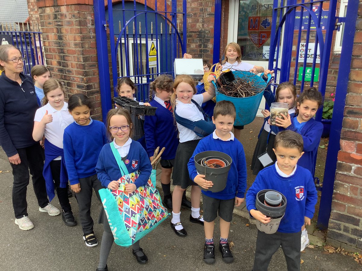 MPPS_Wirral's tweet photo. Eco Team Update - today we were back at the school allotment to make a start on our scarecrow- look at those legs! We also decorated pebbles to add to the bug hotel, along with plant pots and twigs and sticks. https://t.co/XpaPatb09q