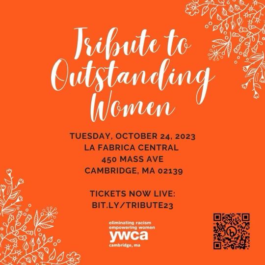 Please join me and <a href="/YWCACambMA/">YWCA Cambridge, MA</a> for this year's #TributeToOutstandingWomen event. To purchase tickets, donate, or become a sponsor visit bit.ly/tribute23. The women and youth we will be celebrating are truly phenomenal and have contributed to #CAMBRIDGE greatly! 💐