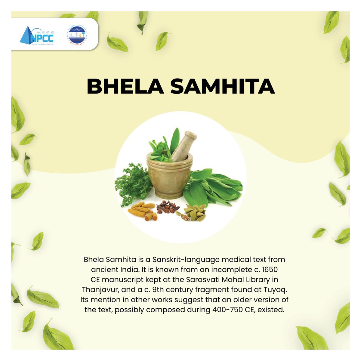 wapcosofficials's tweet photo. As part of the celebrations for the upcoming #Ayurveda Day, the Government of India stresses on the importance of traditional medicines.
#Bhela Samhita is an Ayurvedic treatise that primarily deals with internal medicine.
@MoJSDoWRRDGR @NPCCOfficial @ayurveda @moayush @PMOIndia https://t.co/MewBJKuSN4