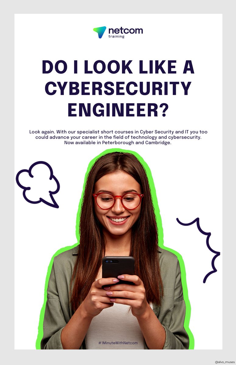 Look again... <a href="/OneMinuteBriefs/">One Minute Briefs ⏱️</a> poster to promote <a href="/Netcom_Training/">Netcom Training</a>’s Cyber &amp; IT courses in Peterborough + Cambridge to generate interest among potential students #1MinuteWithNetcom #creative #copywriting #advertising