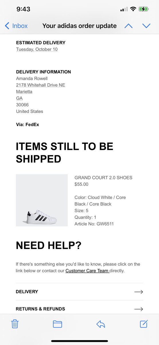rowellfour's tweet photo. @adidas I ordered shoes and you sent me a shirt. How do you make that mistake and now I have to ship back asap in order to get the shoes. You did offer 30% off my next order which is stupid because I need the shoes not a next order. How do you make that mistake and not fix it? https://t.co/84kzCV1VLp