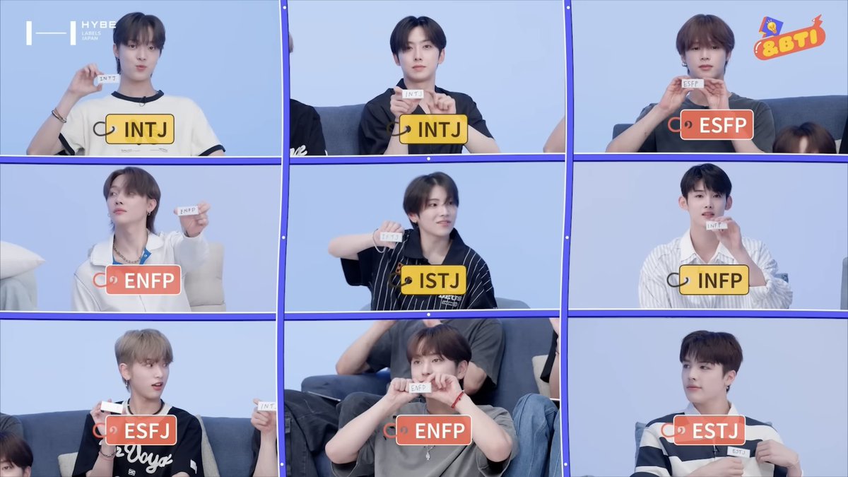 K__land_97's tweet photo. andTEAM MBTI🔖

ウィジュ→INTJ
フウマ→INTJ
ケイ→ESFP
ニコラス→ENFP
ユウマ→ISTJ
ジョー→INFP
ハルア→ESFJ
タキ→ENFP
マキ→ESTJ https://t.co/uOcdCjZG34