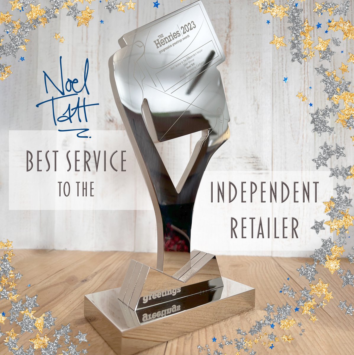 We're so pleased to have won the Henries Silver Award for Best Service to the Independent Retailer last night! ✨ Sending a massive thank you to all who voted for us, we couldn't have done it without you! 💕 #HenriesAwards2023 #BestService #greetingcards #NoelTattGroup
