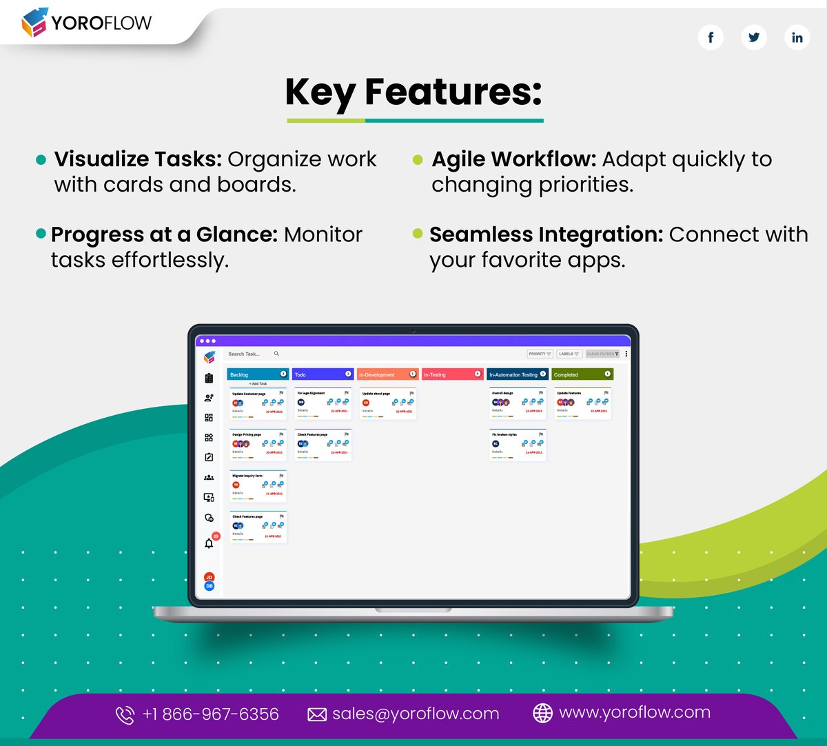 yoroflow's tweet photo. Ready to supercharge your #projectmanagement?
#YoroProject's #KanbanBoard is the ultimate tool for visualizing tasks and boosting productivity.
๐ Learn more: https://t.co/pqq84pvS9k
#lowcodenocode #projectmanagementtool #kanbansoftware #taskmanagement #workflowautomation https://t.co/uuO6WCancY