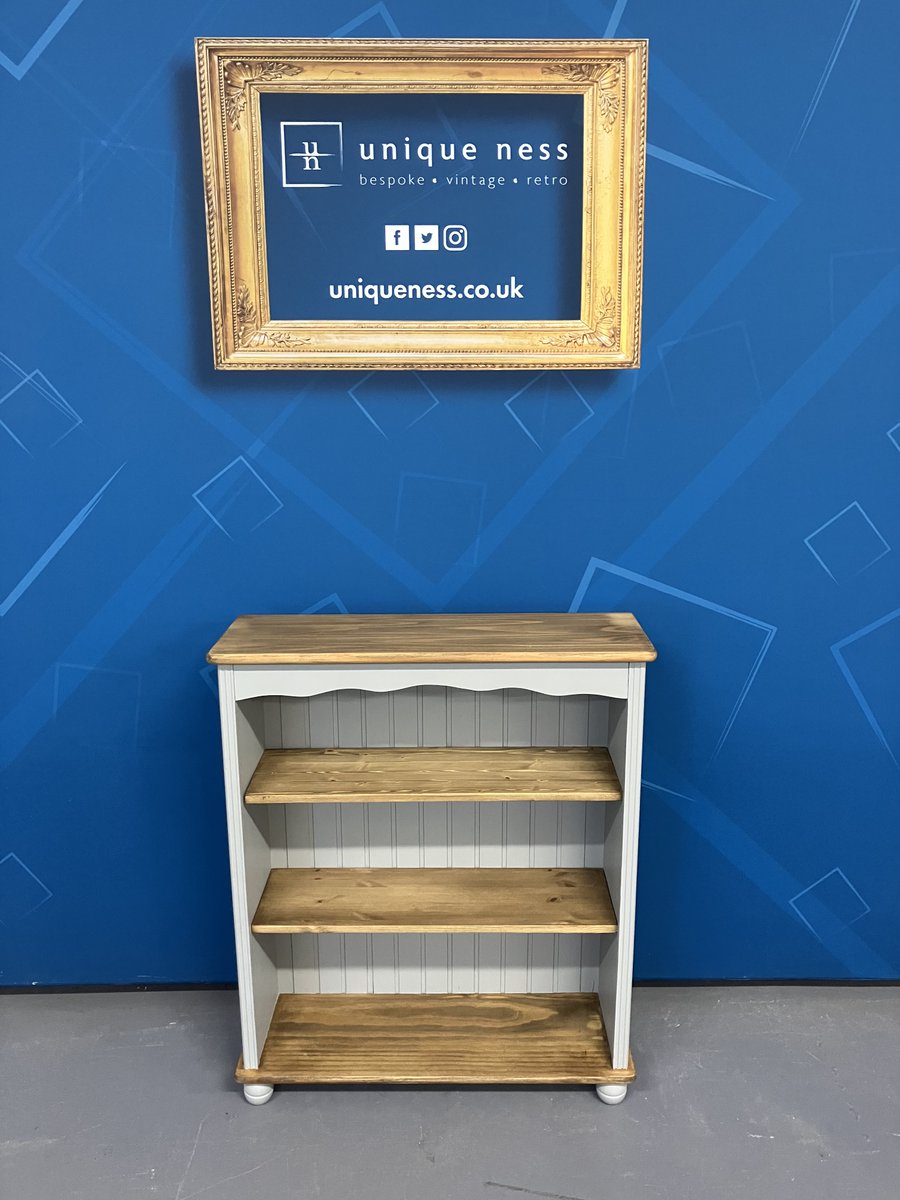 Our local creative team at Uniqueness have revitalised this Bookcase, by sanding it back, finishing the wooden surfaces in browning wax and painting with Frenchic Al Fresco City Slicker

£149 W: 84cm H: 100cm D: 29cm