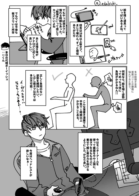 絵日記。お絵描き道具と姿勢について