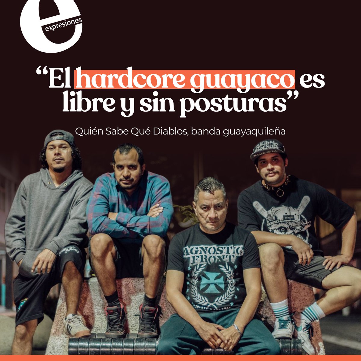 Expresoec's tweet photo. #EXPRESIONES | Bien podemos decir que Quién Sabe Qué Diablos (QSQD) resume el espíritu del hardcore guayaquileño, al reunir en su alineación a músicos de diversas camadas. Ahora ellos celebran su aniversario con esta entrevista.

Revísala aquí 👉 https://t.co/bPltGwxwXB https://t.co/XkLWjRnCfr