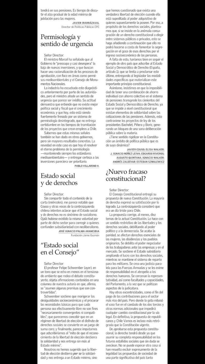 Seguimos con el debate sobre el Estado Social y Democrático de Derecho en el texto del Consejo Constitucional <a href="/JavierCouso6/">Javier Couso</a> <a href="/yoshibellamy/">J. Ignacio Núñez</a> <a href="/ignaciowalker/">Ignacio Walker</a> <a href="/eszmulewicz/">Esteban Szmulewicz</a>, Andrés Zaldívar, Augusto Quintana, Edgardo Riveros
