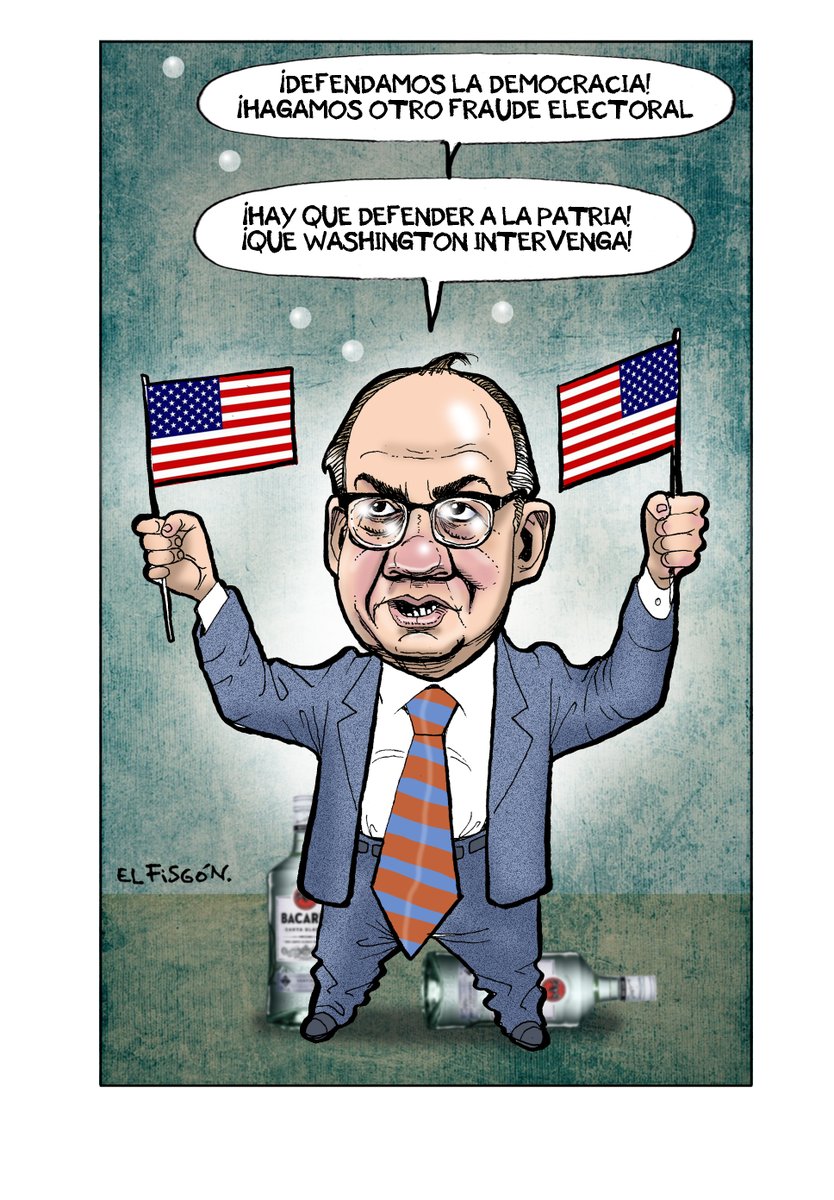 fisgonmonero's tweet photo. Para el Premio Nóbel del cinismo:
@FelipeCalderon teme que en México se instale un régimen antidemocrático.
Para evitar esto, propone que Washington intervenga en México y que el Ejército vigile  las elecciones.
La peda es canija y más cuando se mezcla con ideologías derechistas. https://t.co/pwBYI1Kg4M
