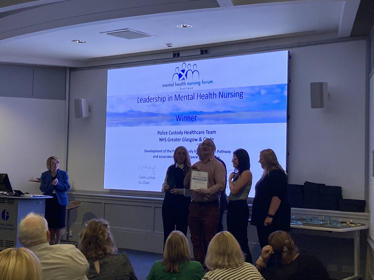 Travelling_Jac's tweet photo. Weβll done to the @nhsggc Police Custody Team on their richly deserved #MHNF Leadership award https://t.co/nfUBjXAPeT