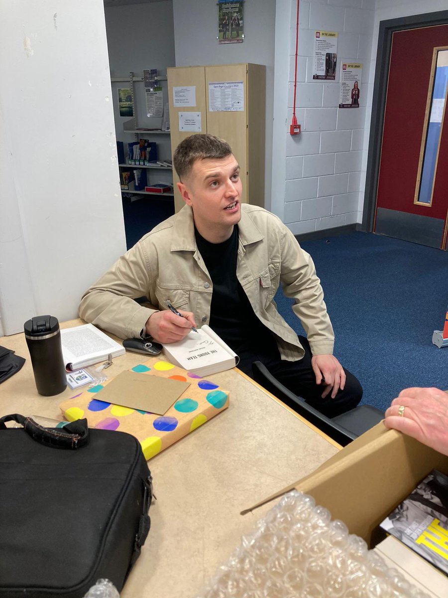 TidelinesFest's tweet photo. Absolute honour to be working with man of the moment @G_Armstrong21 bringing the power of his story to senior pupils in North Ayrshire, today at @Greenwood_Acad - some great questions from S5 &amp; S6 after the session. https://t.co/WyiOf39baW