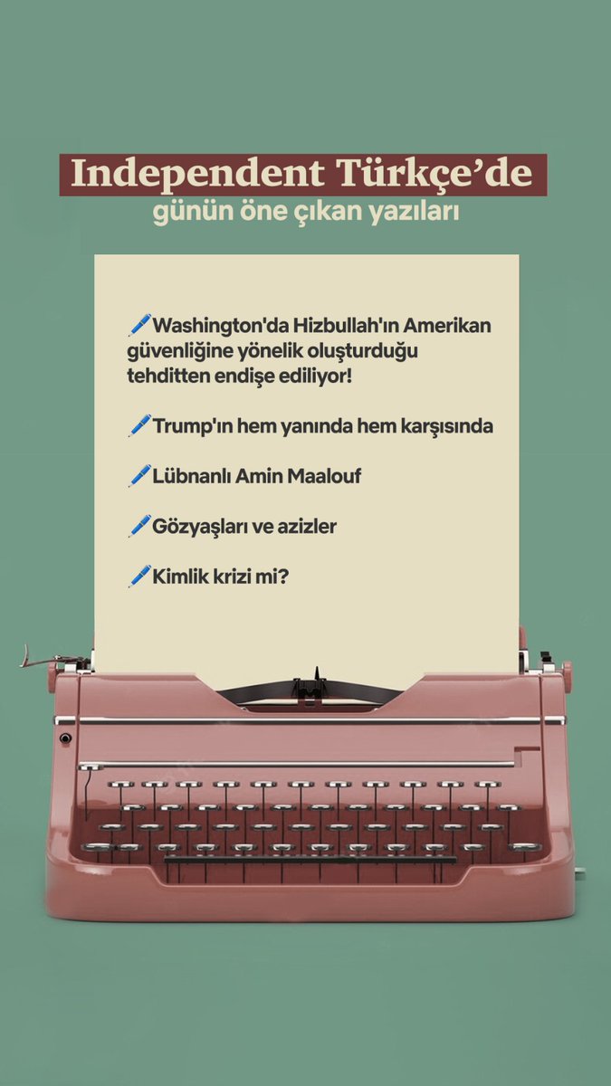 TurkishIndy's tweet photo. Independent Türkçe’de günün öne çıkan yazıları

https://t.co/HpLWBasMSg https://t.co/xSV0NAV8BM