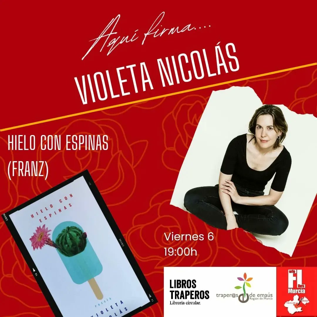 librostraperos's tweet photo. ¡Hoy arranca también nuestra agenda de firmas en la @feriaLibroMurci ! Esta tarde no te pierdas a Violeta Nicolás y Mario Aznar. ¡Fiesta libresca! https://t.co/iOXfSjr366