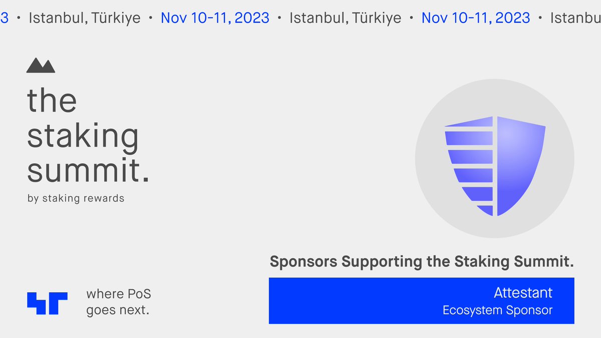 Staking Summit 🤝 Attestant

@attestantio is the largest private, noncustodial, institutional #Ethereum staking provider. Don't pass up the chance to connect with their team at the Summit and to catch their Co-Founder and CTO <a href="/jgm/">Jim McDonald</a> delivering a keynote.

🔗 attestant.io