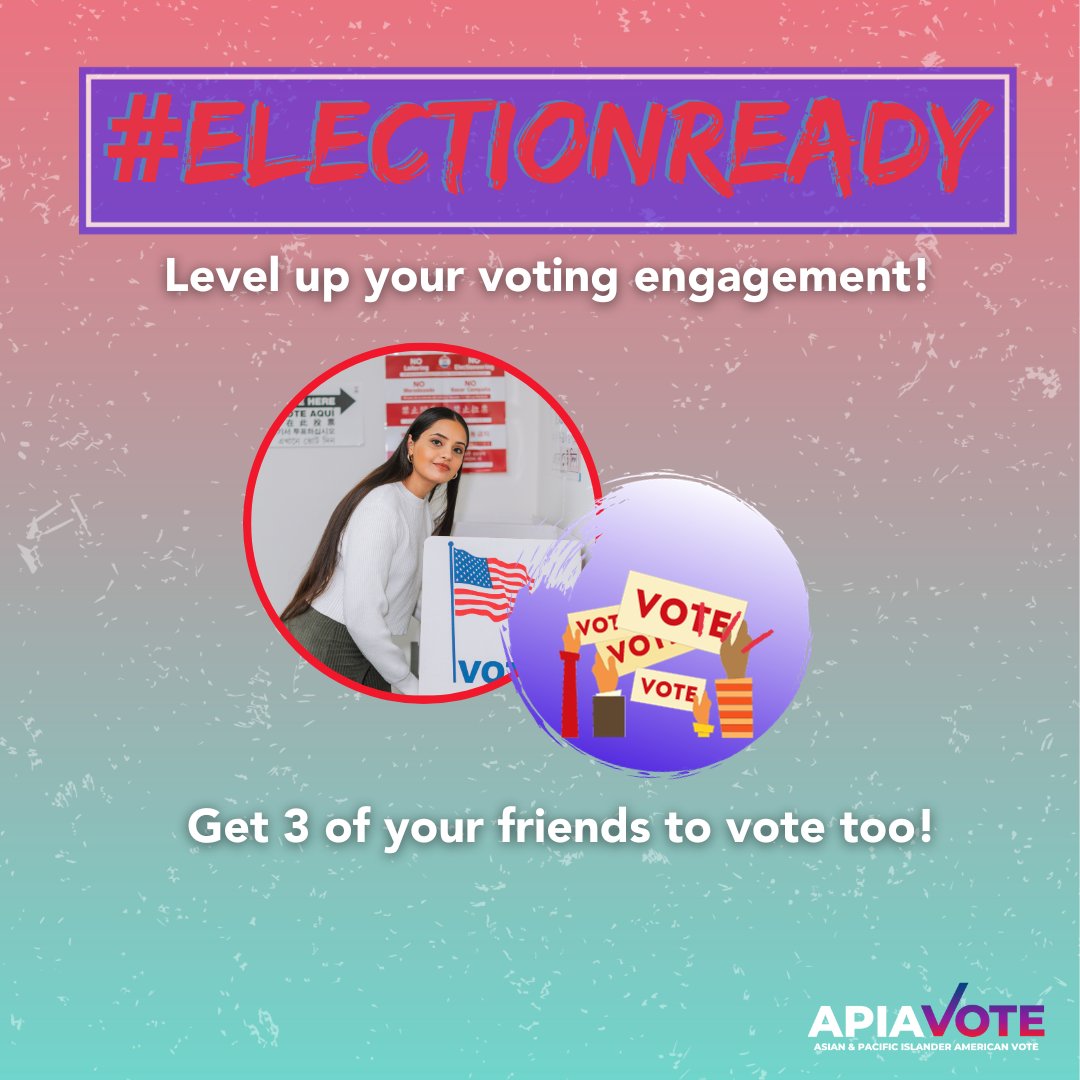 Now that you’re ready to vote, make sure 3 of your friends are also election-ready this fall. Additionally, check if your community needs poll workers or election protection volunteers! votereducationweek.org/we-ready/ #NationalVoterEducationWeek