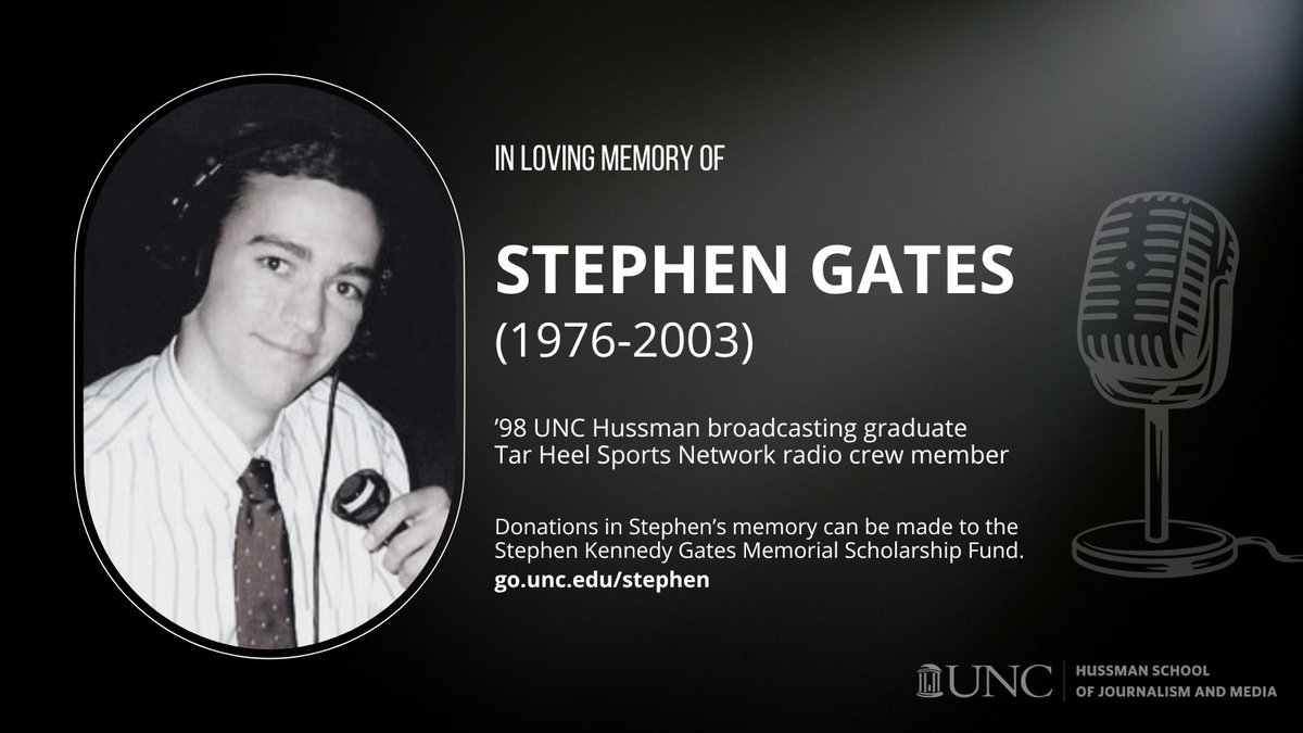 JonesAngell's tweet image. Twenty years ago we lost Stephen Gates, a beloved member of our UNC family, in a tragic hit-and-run incident

His family &amp;amp; @UNCHussman created the Stephen Kennedy Gates Memorial Scholarship Fund in his memory

Please consider donating to honor Stephen at: go.UNC.edu/stephen