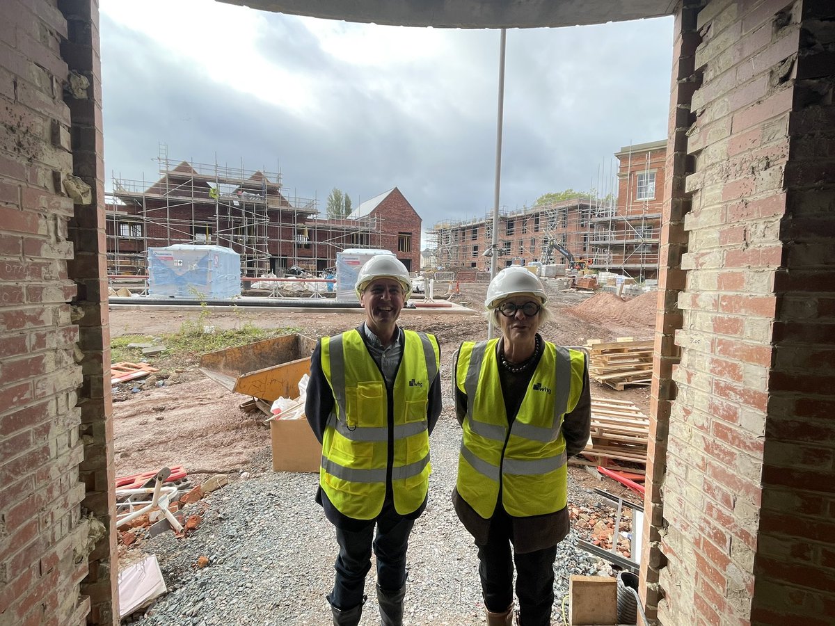simonnunn's tweet photo. Fantastic to visit @wearewhg  Royal Quarter regen site in #wolverhampton with @natfednews Chair Maggie Galliers. Will be 500 new affordable homes when finished ! A derelict hospital site transformed . Shows what Housing Associations can deliver . https://t.co/Yt6DgfCfDq