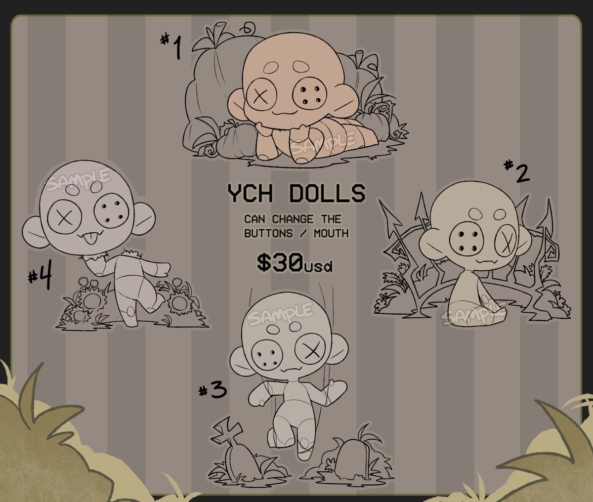 YCH dolls | 5 slots open!
You can check them out on my ko-fi if you're interested in grabbing one!
✨https://t.co/Z27TwOwv8X ✨ 