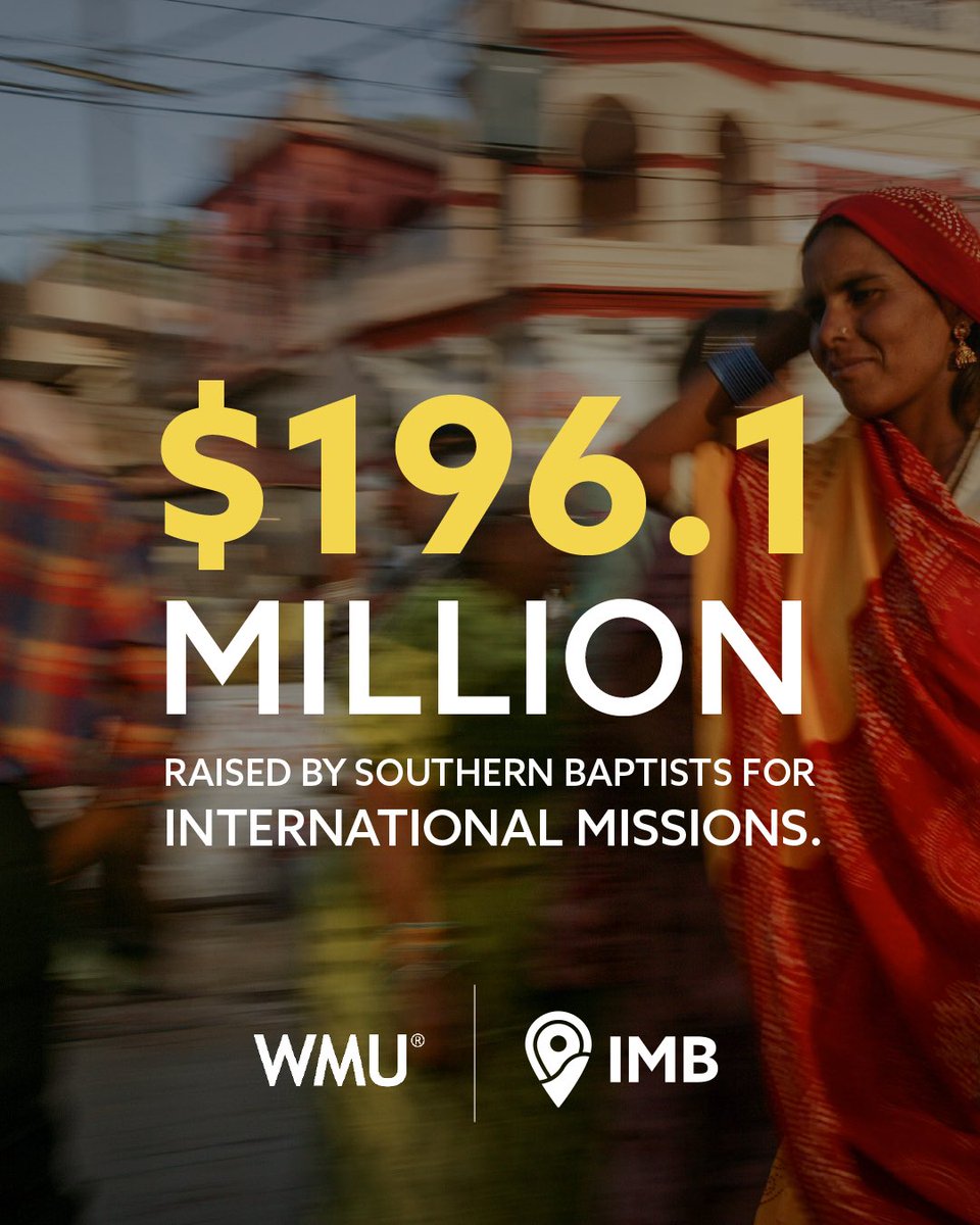 IMB_SBC's tweet photo. You have been generous, and we are grateful! 💙

Thank you, Southern Baptists, for your support through the #LottieMoonOffering!

On behalf of all our IMB teams and the ministries made possible through your generosity, thank you!

🔗 Read more at: https://t.co/F8QAvIvXGh. https://t.co/xgDCrpyn30