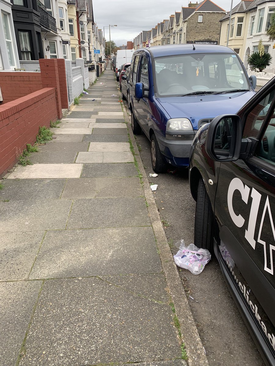 BargainBoozeM's tweet photo. @BridgendCBC your commercial waste collectors have just spilled a load of waste on Mary Street Porthcawl and left it behind. The place is a mess https://t.co/MrpsxuoMQM